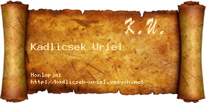 Kadlicsek Uriel névjegykártya